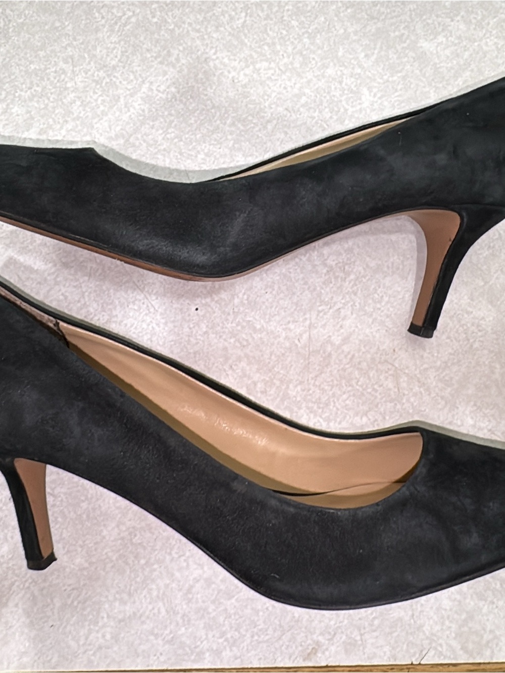 Franco Sarto Black Suede Pointed-Toe Pumps - Picture 7 of 8